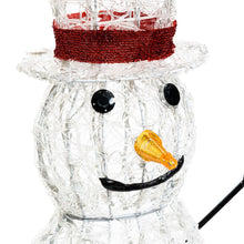 Cargar imagen en el visor de la galería, Pupazzo di neve in acrilico, h. 70 cm, led bianco freddo

