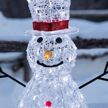 Cargar imagen en el visor de la galería, Pupazzo di neve in acrilico, h. 70 cm, led bianco freddo
