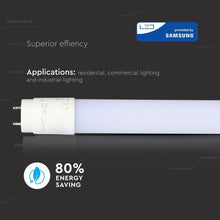 Carica l&#39;immagine nel visualizzatore di Gallery, V-TAC PRO SMD TUBO LED NANO PLASTIC T8 G13 18W CHIP SAMSUNG LAMPADINA 120CM
