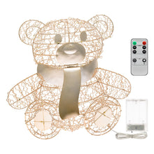 Cargar imagen en el visor de la galería, Orsetto Teddy Bear seduto, h. 27 cm, led bianco caldo
