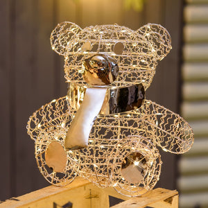 Orsetto Teddy Bear seduto, h. 27 cm, led bianco caldo