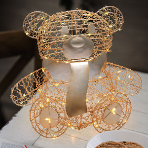 Orsetto Teddy Bear seduto, h. 27 cm, led bianco caldo
