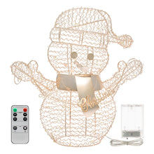 Cargar imagen en el visor de la galería, Pupazzo di neve Merry Christmas, h. 30 cm, led bianco caldo
