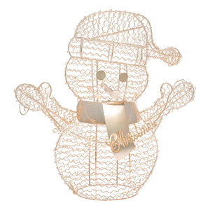 Pupazzo di neve Merry Christmas, h. 30 cm, led bianco caldo