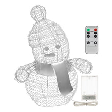 Carica l&#39;immagine nel visualizzatore di Gallery, Pupazzo di neve Snowman, h. 33 cm, led bianco freddo
