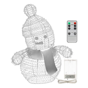 Pupazzo di neve Snowman, h. 33 cm, led bianco freddo