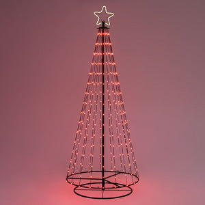 Albero conico ripiegabile con 304 gocce di luce, h. 200 cm