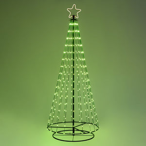 Albero conico ripiegabile con 304 gocce di luce, h. 200 cm