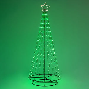 Albero conico ripiegabile con 304 gocce di luce, h. 200 cm