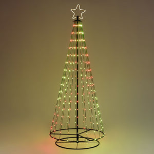 Albero conico ripiegabile con 304 gocce di luce, h. 200 cm