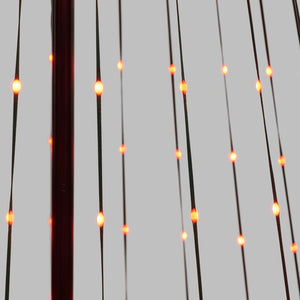Albero conico ripiegabile con 550 gocce di luce, h 280 cm, pixel led RGB cambiacolore, cavo verde