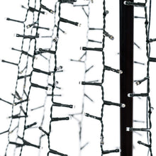 Cargar imagen en el visor de la galería, Albero conico ripiegabile con 1500 led bianco caldo, h 200 cm, cavo verde
