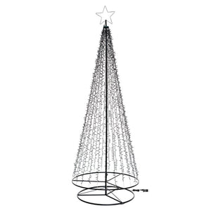Albero conico ripiegabile con 2800 led bianco caldo, h 280 cm