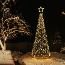 Cargar imagen en el visor de la galería, Albero conico ripiegabile con 2800 led bianco caldo, h 280 cm
