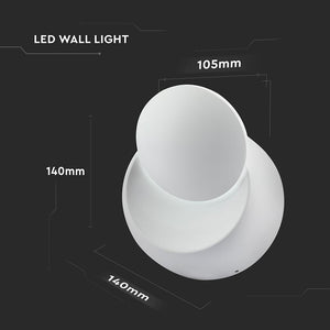 V-TAC LAMPADA DA MURO WALL LIGHT LED 5W FORMA CIRCOLARE COLORE BIANCO