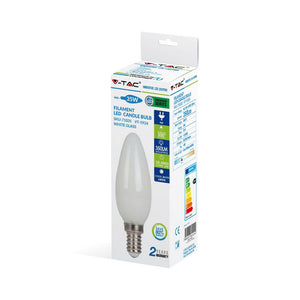 V-TAC LAMPADINA LED E14 4W CANDELA CROSS FILAMENT WHITE