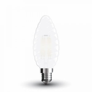 V-TAC LAMPADINA LED E14 4W CANDELA FROST TWIST FILAMENTO