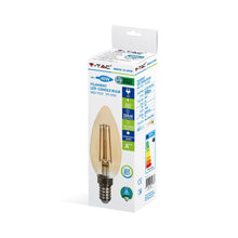 Carica l&#39;immagine nel visualizzatore di Gallery, V-TAC LAMPADINA LED E14 4W CANDELA FILAMENTO AMBRATA

