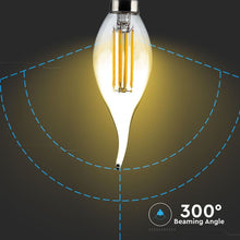 Carica l&#39;immagine nel visualizzatore di Gallery, V-TAC LAMPADINA LED E14 4W CANDELA FIAMMA FILAMENTO AMBRATA

