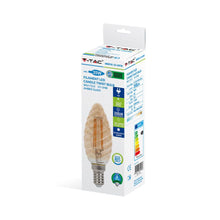 Carica l&#39;immagine nel visualizzatore di Gallery, V-TAC LAMPADINA LED E14 4W CANDELA TWIST FILAMENTO AMBRATA
