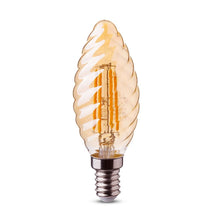 Carica l&#39;immagine nel visualizzatore di Gallery, V-TAC LAMPADINA LED E14 4W CANDELA TWIST FILAMENTO AMBRATA
