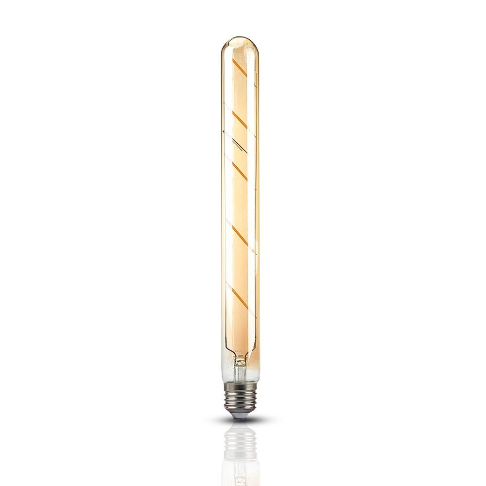 V-TAC LAMPADINA LED E27 5W TUBOLARE 5 FILAMENTI AMBRATA