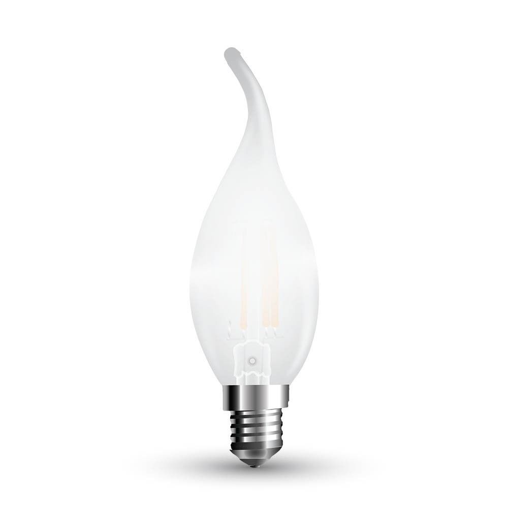 V-TAC LAMPADINA LED E14 4W CANDELA FIAMMA FROST FILAMENTO DIMMERABILE