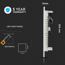 Cargar imagen en el visor de la galería, V-TAC PANNELLO LED  24W SMD DA INCASSO CON DRIVER CON CHIP SAMSUNG
