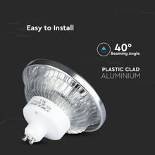 Carica l&#39;immagine nel visualizzatore di Gallery, V-TAC LAMPADINA LED AR111 GU10  FARETTO DIMMERABILE 40°
