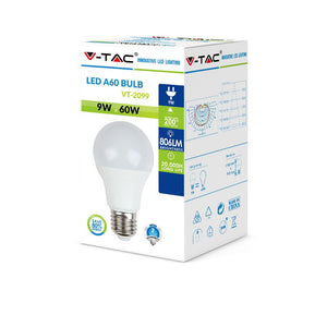 V-TAC LAMPADINA LED E27 9W BULB A60