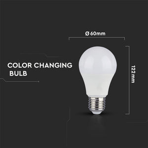 V-TAC DUO PACK CONFEZIONE 2 LAMPADINE LED E27 9W BULB A60 3STEP COLOR CHANGING