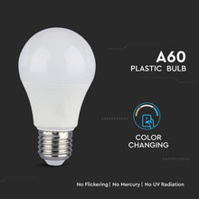 Carica l&#39;immagine nel visualizzatore di Gallery, V-TAC DUO PACK CONFEZIONE 2 LAMPADINE LED E27 9W BULB A60 3STEP COLOR CHANGING

