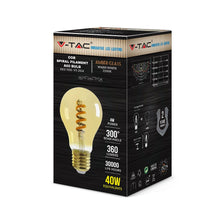 Carica l&#39;immagine nel visualizzatore di Gallery, V-TAC LAMPADINA LED E27 4W BULB A60 FILAMENTO COB AMBRATA
