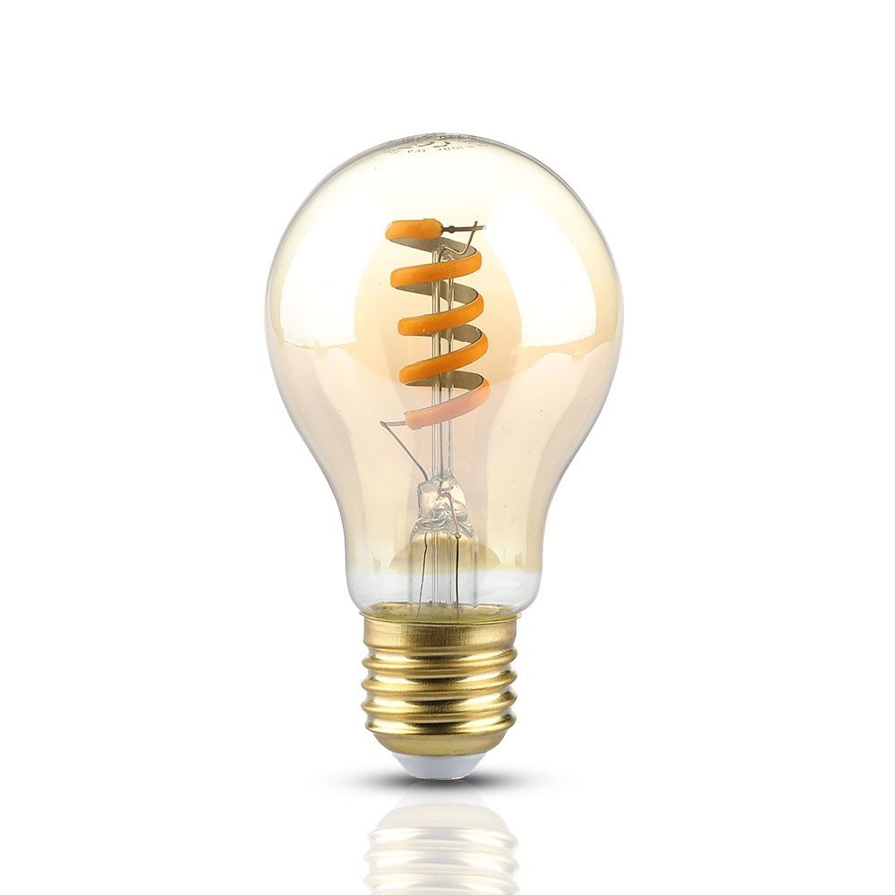 V-TAC LAMPADINA LED E27 4W BULB A60 FILAMENTO COB AMBRATA