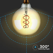 Cargar imagen en el visor de la galería, V-TAC LAMPADINA LED E27 5W GLOBO G125 FILAMENTO AMBRATA DIMMERABILE
