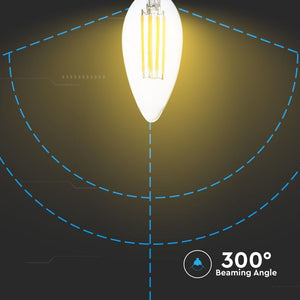 V-TAC DUO PACK CONFEZIONE 2 LAMPADINE LED E14 4W CANDELA FILAMENT