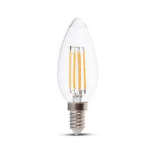 Carica l&#39;immagine nel visualizzatore di Gallery, V-TAC DUO PACK CONFEZIONE 2 LAMPADINE LED E14 4W CANDELA FILAMENT
