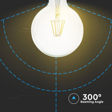 Carica l&#39;immagine nel visualizzatore di Gallery, V-TAC LAMPADINA LED E27 4W GLOBO G125 FILAMENTO DIMMERABILE
