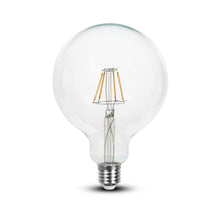 Carica l&#39;immagine nel visualizzatore di Gallery, V-TAC LAMPADINA LED E27 4W GLOBO G125 FILAMENTO DIMMERABILE
