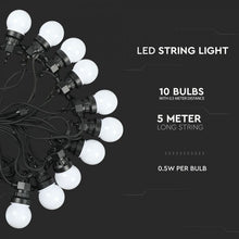 Carica l&#39;immagine nel visualizzatore di Gallery, V-TAC CATENA DA 20 LAMPADINE LED MINI GLOBO BIANCHE PER INTERNO E ESTERNO

