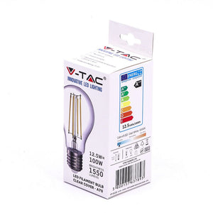 V-TAC  LAMPADINA LED FILAMENT E27 12,5W BULB A70