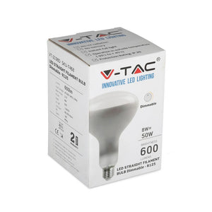 V-TAC LAMPADINA LED E27 8W BULB REFLECTOR R125 FILAMENT DIMMERABILE