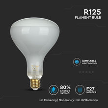 Carica l&#39;immagine nel visualizzatore di Gallery, V-TAC LAMPADINA LED E27 8W BULB REFLECTOR R125 FILAMENT DIMMERABILE

