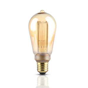 V-TAC LAMPADINA LED E27 4W BULB ST64 AMBRATA CON INCISIONI LASER