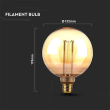 Carica l&#39;immagine nel visualizzatore di Gallery, V-TAC LAMPADINA LED E27 4W GLOBO G125 AMBRATA CON INCISIONI LASER
