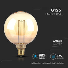 Carica l&#39;immagine nel visualizzatore di Gallery, V-TAC LAMPADINA LED E27 4W GLOBO G125 AMBRATA CON INCISIONI LASER
