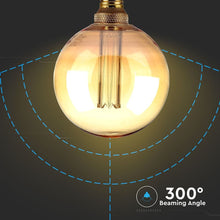 Carica l&#39;immagine nel visualizzatore di Gallery, V-TAC LAMPADINA LED E27 4W GLOBO G125 AMBRATA CON INCISIONI LASER
