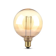 Carica l&#39;immagine nel visualizzatore di Gallery, V-TAC LAMPADINA LED E27 4W GLOBO G125 AMBRATA CON INCISIONI LASER
