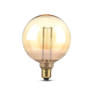 V-TAC LAMPADINA LED E27 4W GLOBO G125 AMBRATA CON INCISIONI LASER