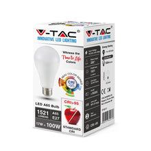 Carica l&#39;immagine nel visualizzatore di Gallery, V-TAC LAMPADINA LED E27 17W BULLB A65 CRI ≥95
